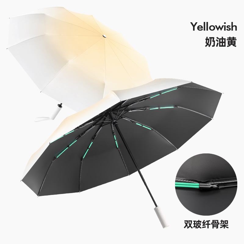 Paraguas de botón transfronterizo paraguas de regalo de negocios paraguas de tres plegadas paraguas de vinilo plegables