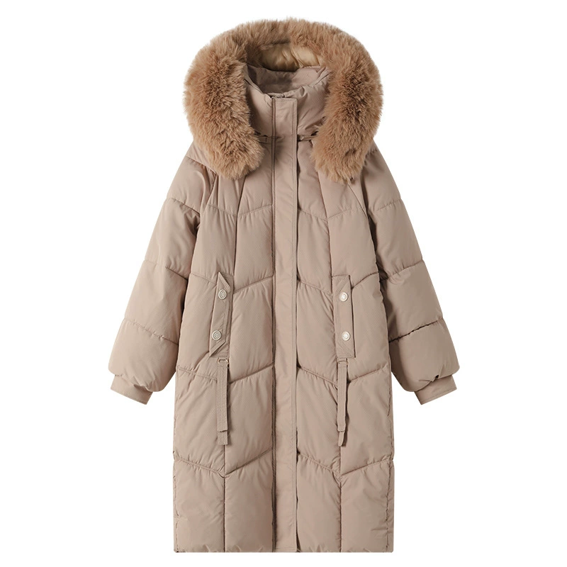 Long down jacket for elementary school students, European style, plus size