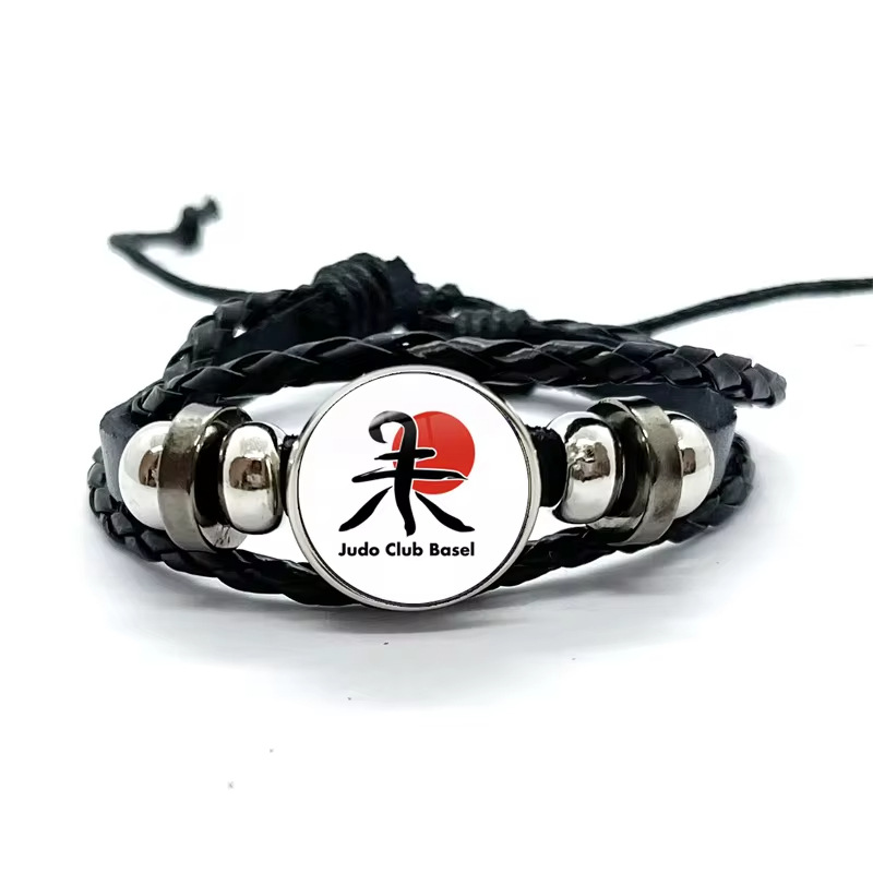 Cross-border Hot Sale Fashion Sports Judo Time Gem Leather Bracelet Karate Hand Woven Bracelet Wholesale