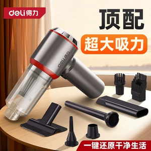 Deli car vacuum cleaner, handheld, small, wireless, 2026 new model, designed for both indoor and car use, with super strong suction power