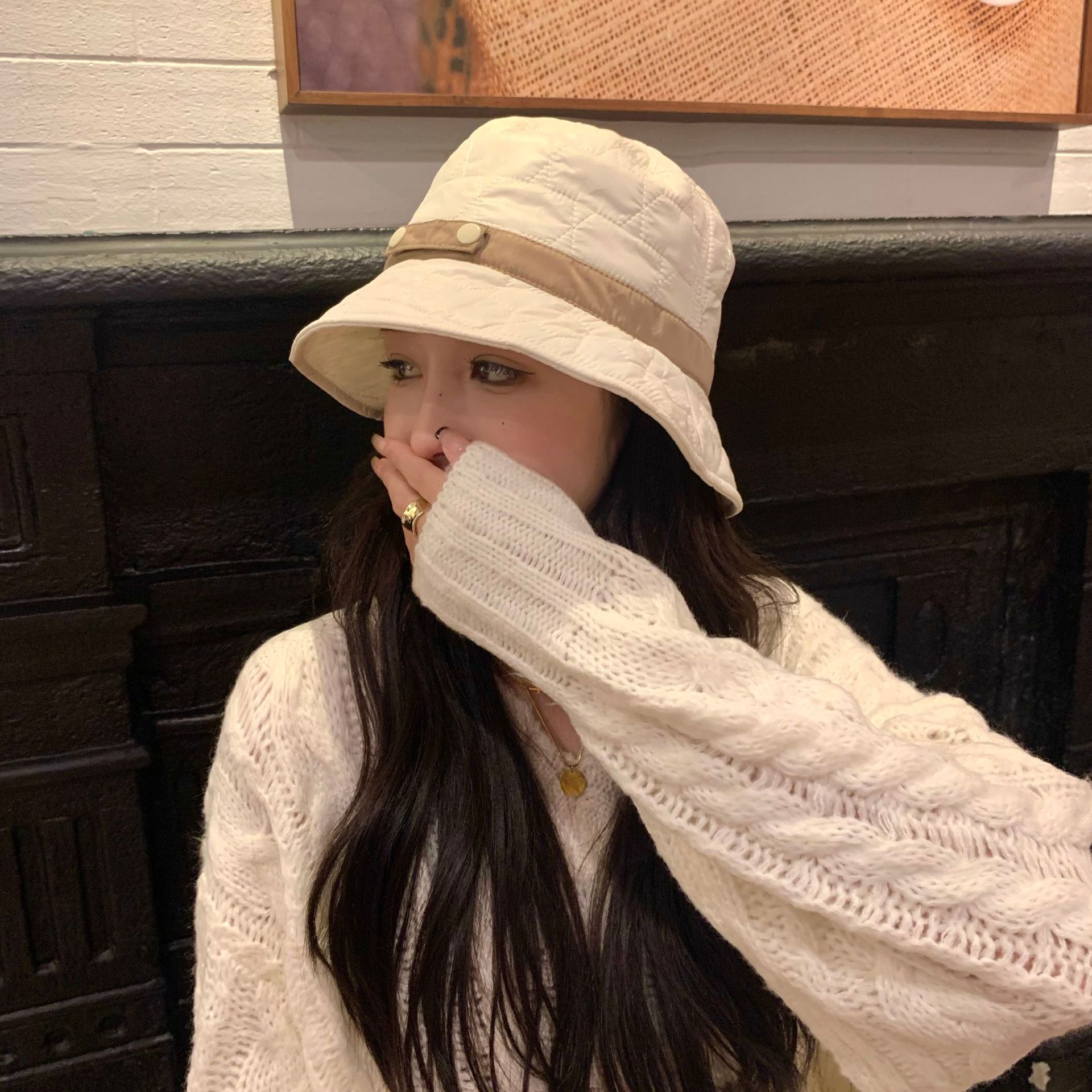 Korean Fashion Warm And Cold Hat Wide-brimmed Face Concealed Buckle Color Matching Fisherman Hat Trend All-match Sunbath Hat display picture 5