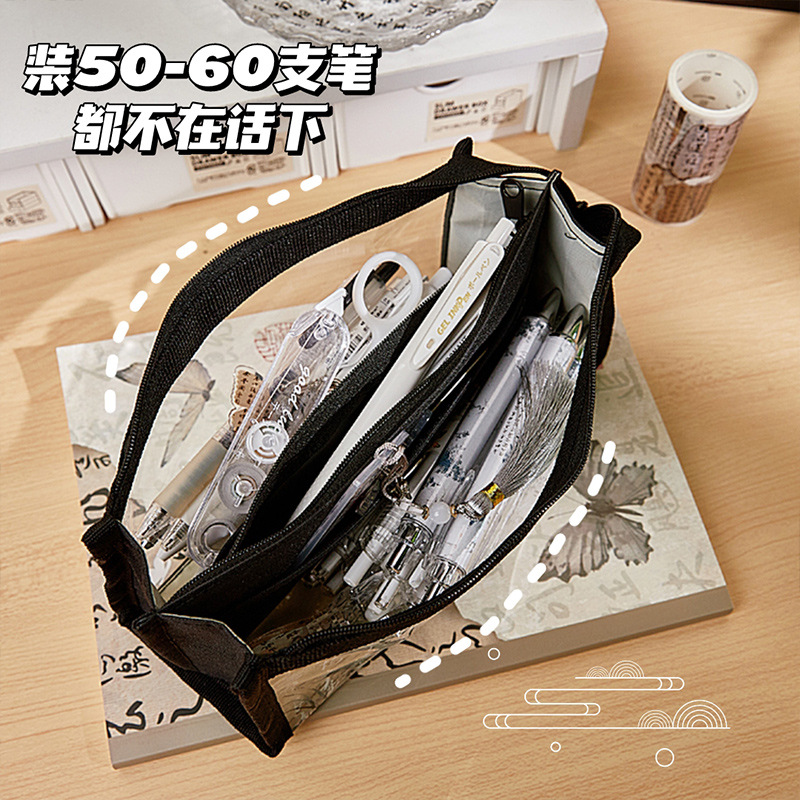 Nuevo estuche de lápices transparente mariposa china para niñas de gran capacidad caja de papelería de estilo nacional nuevo estuche de lápices de arte de escuela primaria