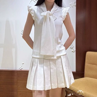 【现货秒发】南油品质 shushut条纹系带无袖小飞袖上衣
