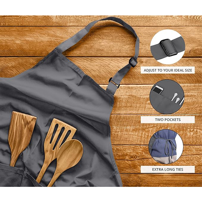 Nuevo delantal transfronterizo personalizado logotipo restaurante café ropa de trabajo limpia delantal de poliéster anti-contaminación al por mayor