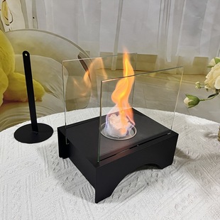 Portable Outdoor Metal Fire Pit Tabletop Ethanol Stove Small Fire Pit Indoor Ins Style