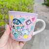 Cartoon cute ceramics, coffee cup with glass for beloved