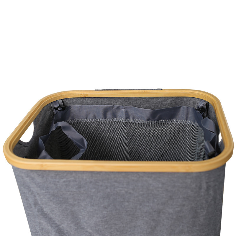 Cesta de lavandería de bambú cesta de lavandería cesta de almacenamiento plegable cesta de almacenamiento de juguete cesta de lavandería con tapa de gran capacidad con bolsa interior