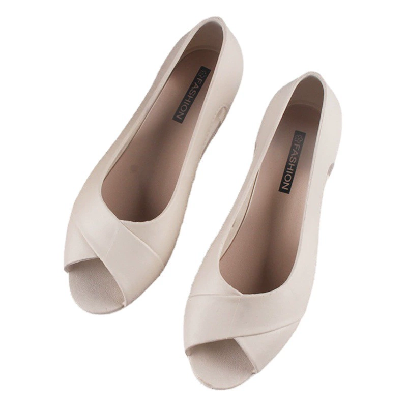 Сандалии Holi Shark, женская летняя новая Однослойная обувь с сумкой-каблуком и рыбьим носком, Повседневная Верхняя одежда на плоской подошве, однотонные модные сандалии