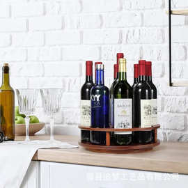 木质厨房调味瓶整理架可旋转红酒收纳架家用拉菲糖浆瓶置物架