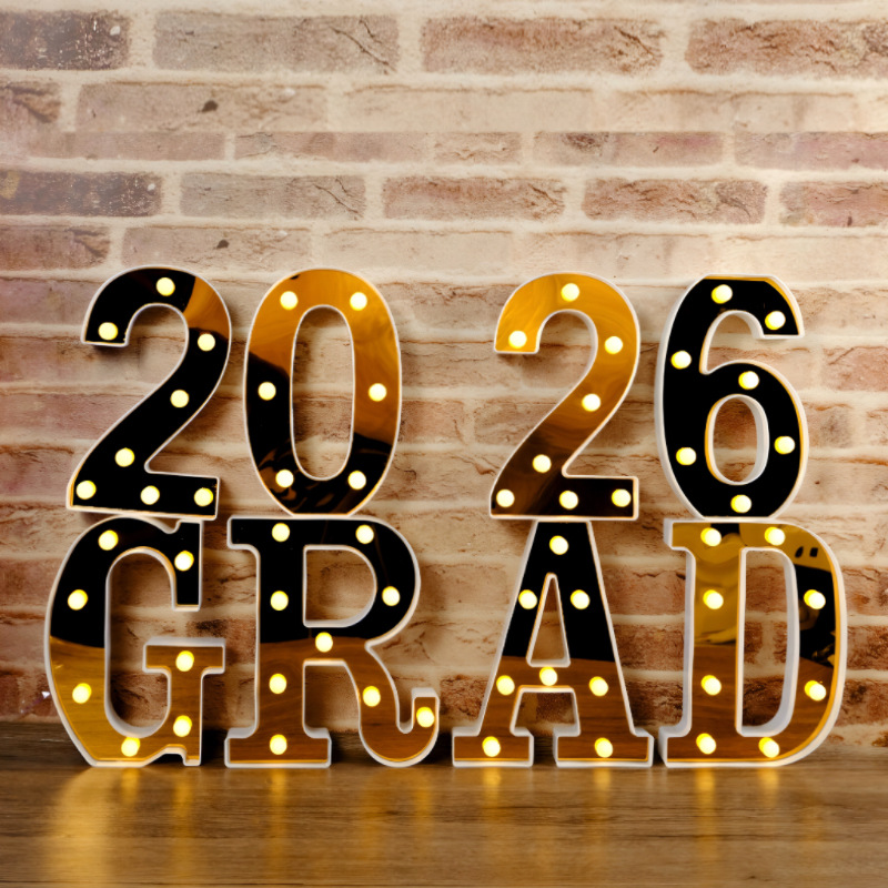Luces LED con letras para fotos de graduación 2026, accesorios de decoración para fiestas, luces para la temporada de graduación, gorro de licenciado image 12