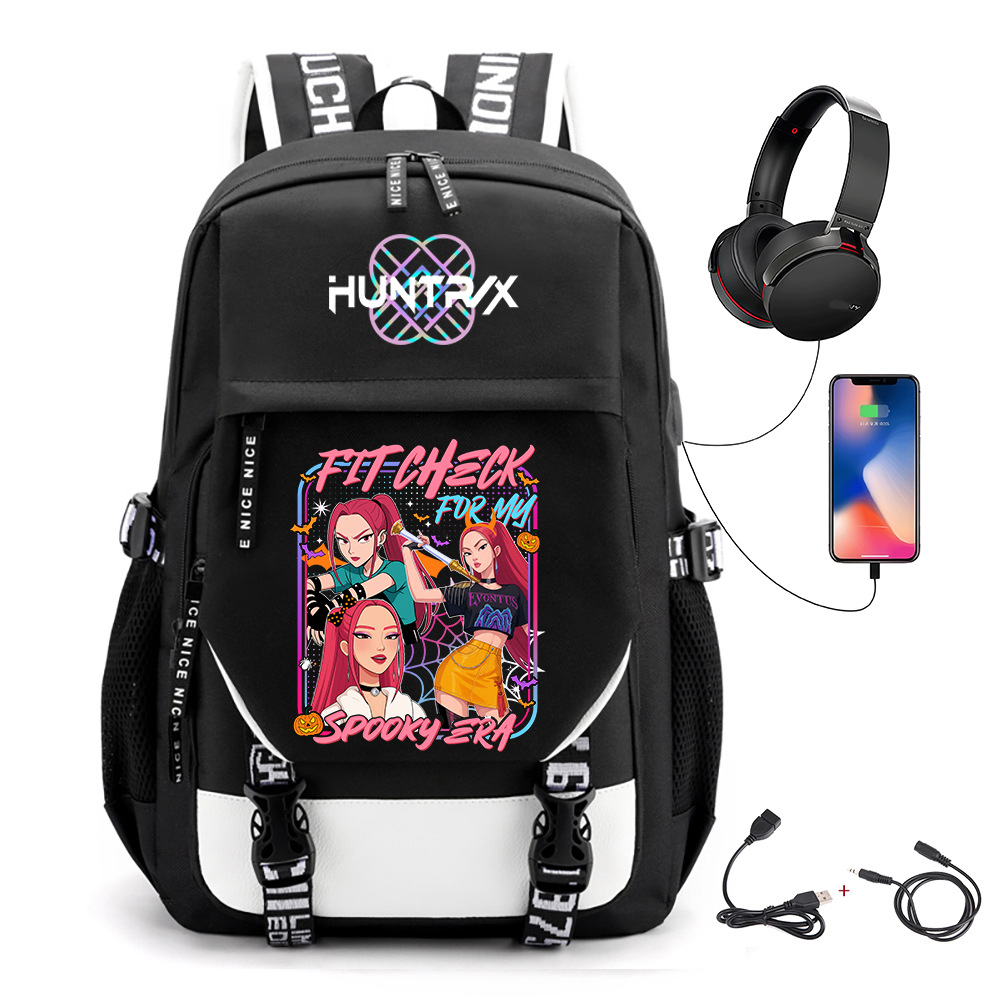 Comercio exterior transfronterizo KPOP Caza de brujas película impresión perimetral mochila mochila escolar mochila USB