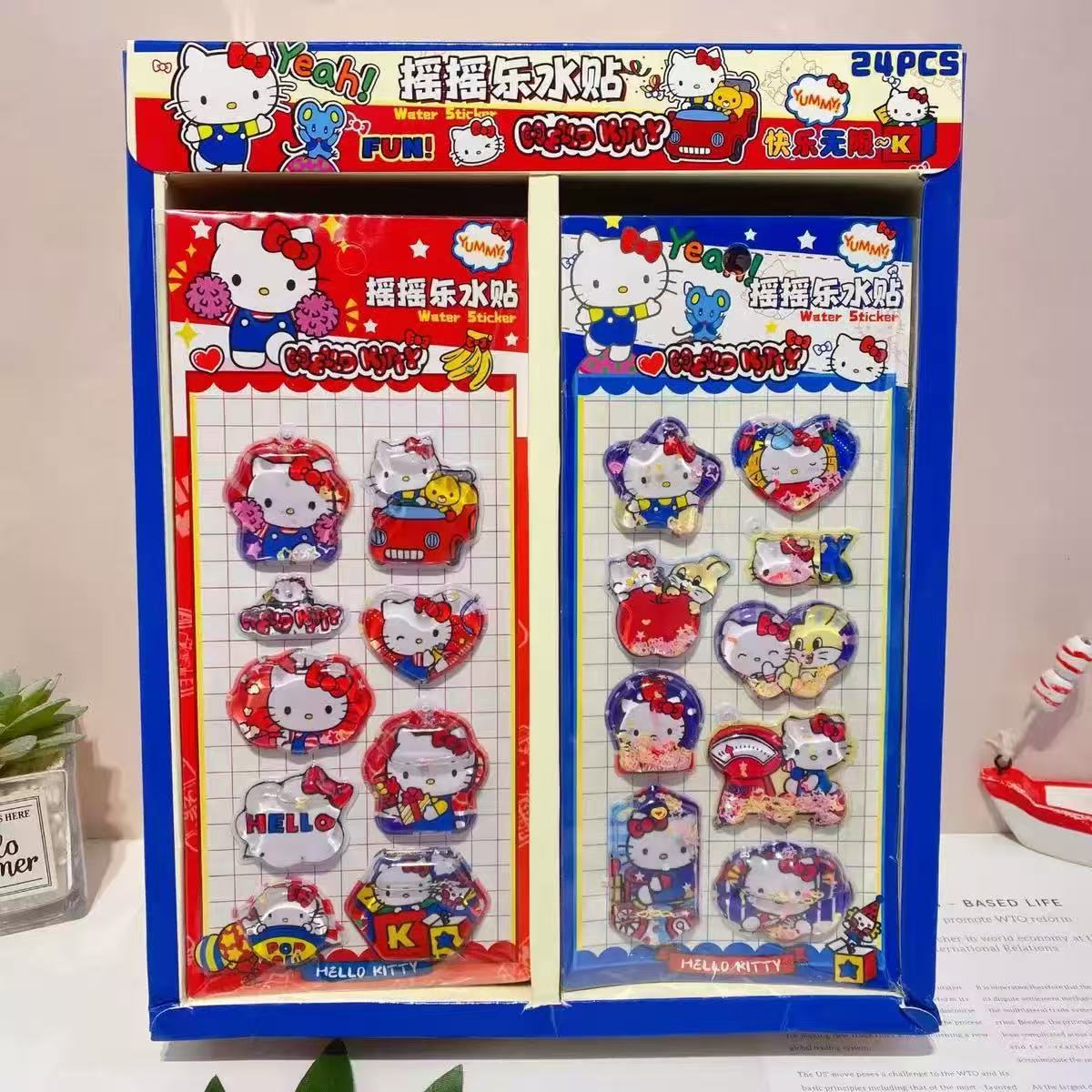 Pegatinas de mascotas lindas de Sanrio, calcomanías de agua de Kuromi de alta calidad que se sacuden y se pegan, pegatinas decorativas pequeñas con patrones para manualidades infantiles.