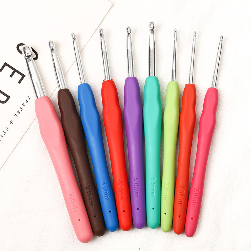Color high quality TPR soft handle crochet DIY knitting sweater wool crochet 14 multi-specification color soft rubber crochet Color high quality TPR soft handle crochet DIY knitting sweater wool crochet 14 multi-specification color soft rubber crochet