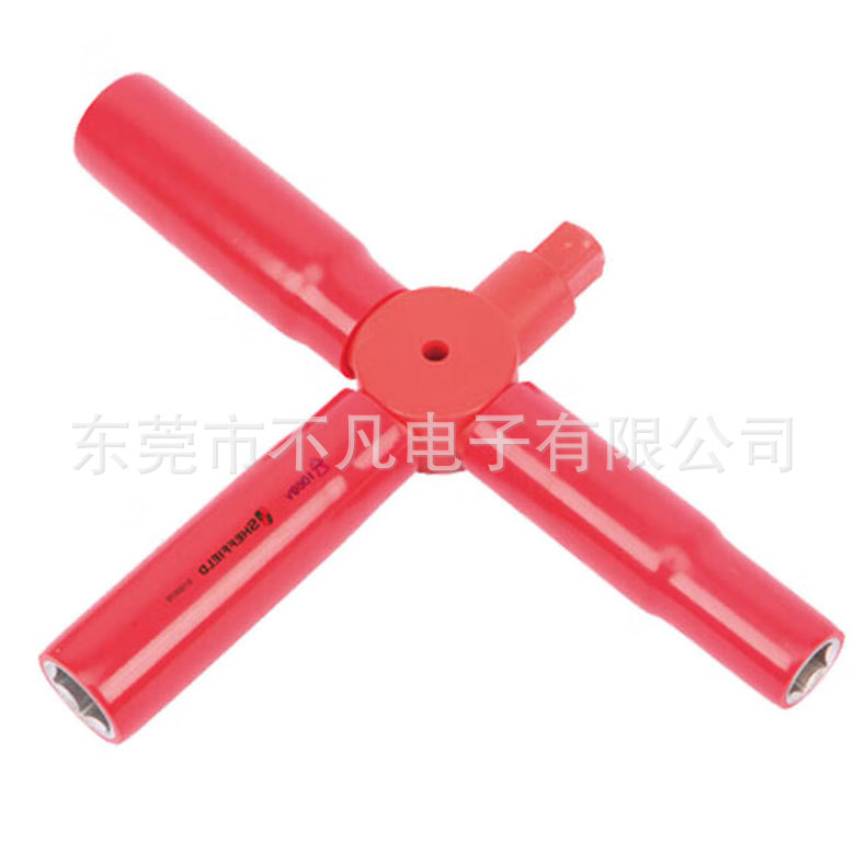 钢盾(SHEFFIELD)S150080 VDE绝缘十字轮胎扳手13,14,17,19mm