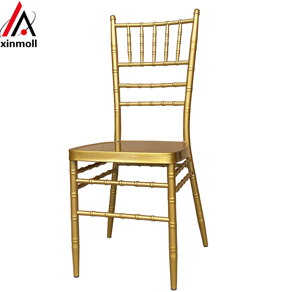 Foshan Xingmao fábrica al por mayor de 7 polos de bambú de oro Silla de césped boda de bambú Silla de hotel garantía de calidad