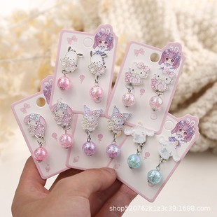 Children's Cartoon Ear Drop Atmosphere Cute Little Girl Ear Clip Girls' Luminous Princess Jewelry Earrings without Earrings
