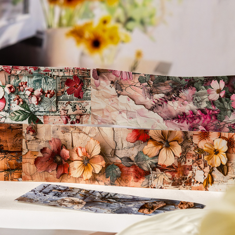 Ketchup Girl Flower Theme Material Cinta Qihua Man Shadow Series Decoración de flores Collage de cuentas a mano 6 estilos