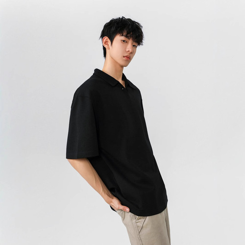2025 Summer High-End Polo Shirt Short-Sleeve Men's Trend Brand Cool Style Loose Matchable Casual Half-Sleeve T-Shirt