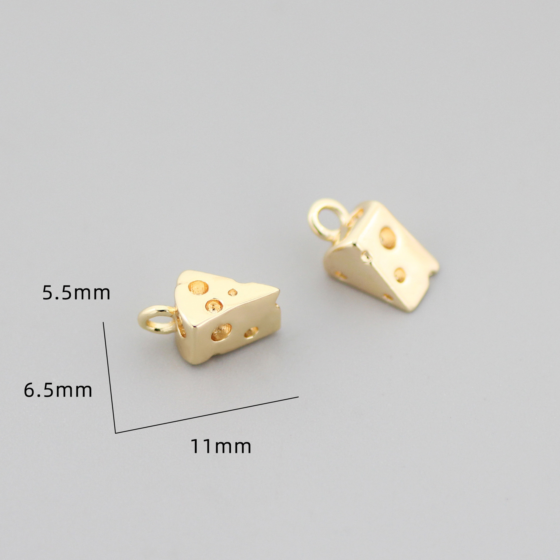 2g Weight Pendant Jewelry Making Type DIY Jewelry Accessories Classification 1 Piece Quantity Brass Material Cheese Pattern Plating Design Cute, Simple Style Style 1 Piece Brass Cheese Pendant 3