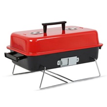 厂家直销BBQ烧烤架便携手提红盖方形烧烤炉汉堡烤肉炉木炭户外