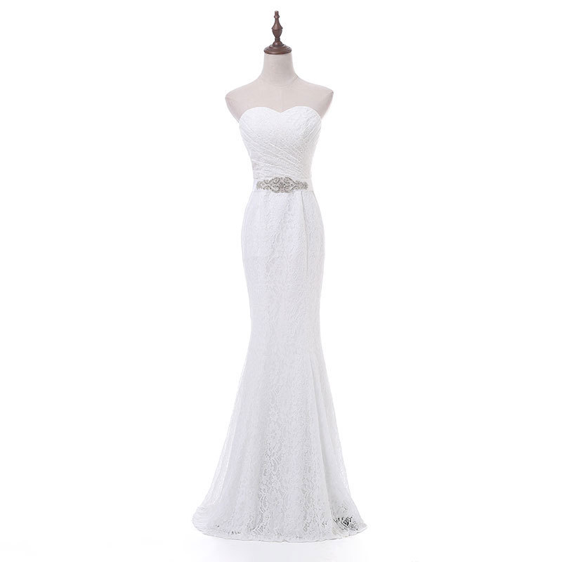 Comercio exterior de Europa y América Amazon AliExpress deseo nuevo tubo superior encaje vestido novia elegante cola pescado más tamaño personalización apoyo