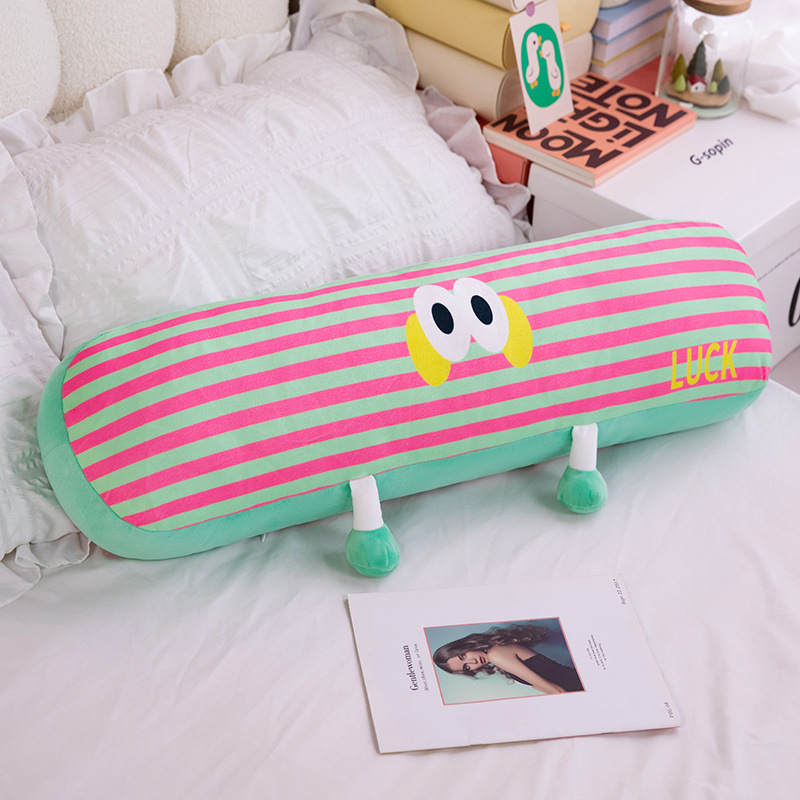 almohada de abrazo larga de alto valor facial rayas de dopamina súper lindas niñas dormir sofá sala de estar cumpleaños almohada de cabeza peluche