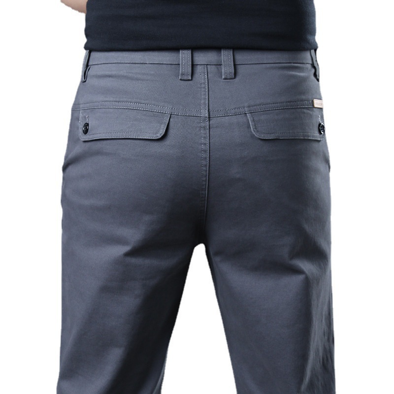 A-class pure cotton brand casual men, slim fit straight leg high-end men's pants, breathable versatile pants for spring_voghion.com