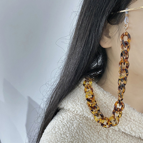 Factory direct supply of creative colorful acrylic glasses anti-falling and anti-lost decorative DIY hanging chain multi-color optional