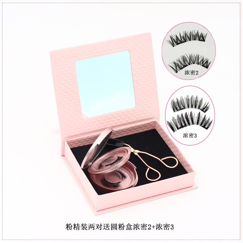 Quantum imán magnético de succión magnética sin pegamento natural largo y grueso transfronterizo pestañas falsas magnéticas populares europeas y americanas