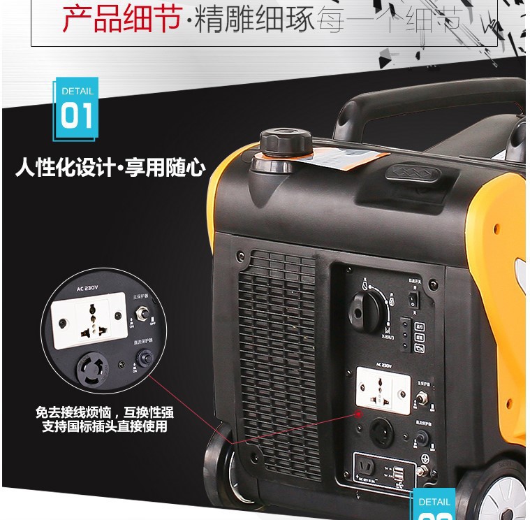 Free Shipping RV 3kw2kw Digital Inverter Gasoline Generator 220V All Copper Ultra-quiet Camping Small Household