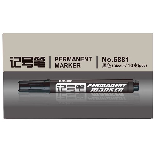 Deli thickened oil-based marker promotional office stationery large-head pen logistics mark marker pen three colors optional