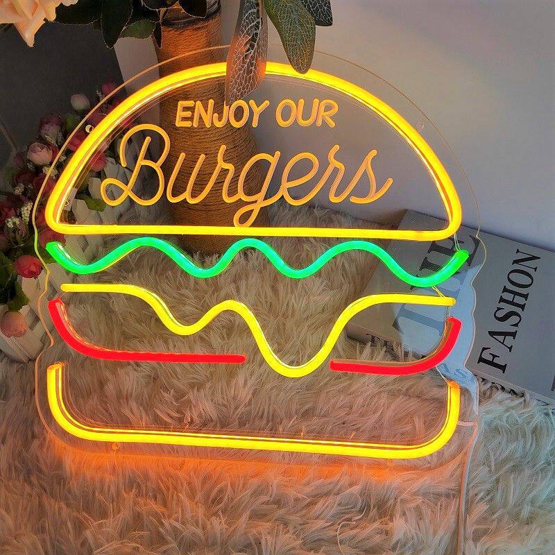 Lámpara de neón personalizada lámpara led cartel letras red fondo pared letrero decoración de mercado nocturno