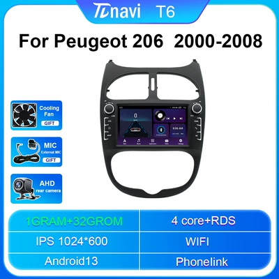 Cross-border exclusive for logo 206 2000-2008 Android large-screen full netcom navigator all-in-one machine (DVD Navigation) - 1g32g-7inch
