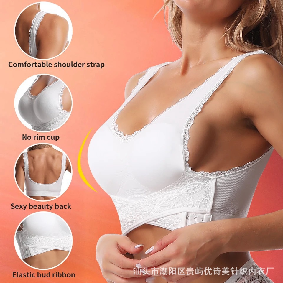 Frente Cruz lado hebilla de encaje borde inalámbrico Sujetador deportivo sin costuras push up ajustable yoga sueño más tamaño ropa interior