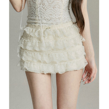 芭蕾风蕾丝a字蛋糕短裙女2024新款法式白色半身裙夏季设计感裙子