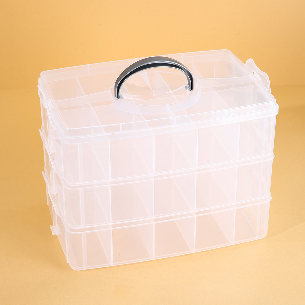 固定大三層pp 18格手提げ収納箱金物工具セット整理箱レゴ玩具収納箱