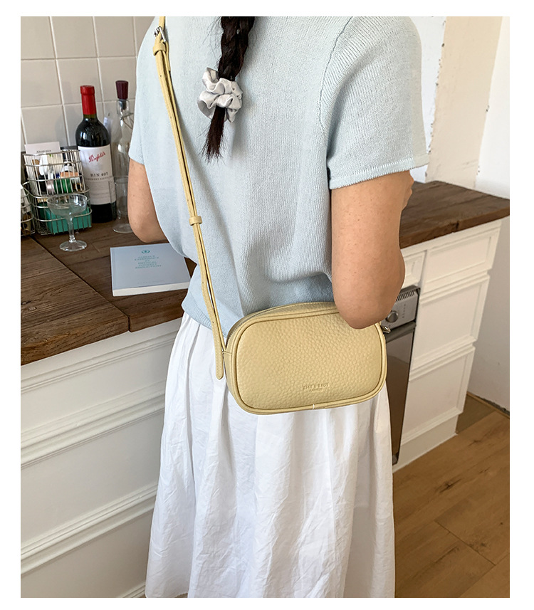 Fashionable and casual small square bag for women, 2025 summer new style personalized crossbody bag, versatile solid color lychee pattern single-shoulder bag undefined