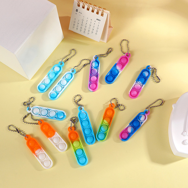 Rat Killer Pioneer Keychain Pendant Children's Stress Relief Finger Press Toy Colorful Mini Student School Bag Pendant