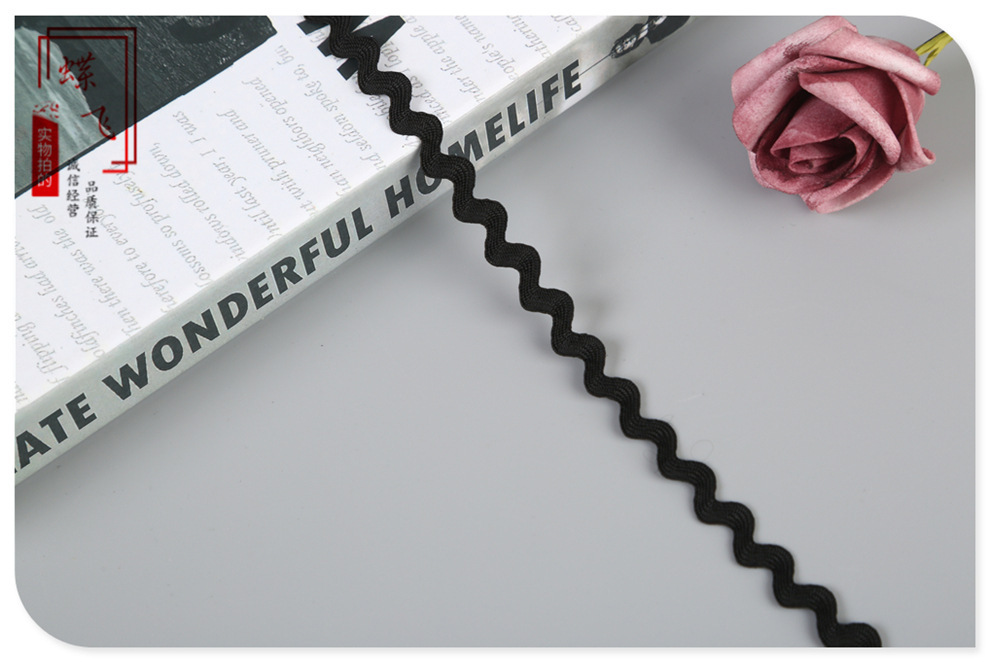 En stock suministro 5mm polipropileno marinero cinturón hecho a mano encaje accesorios onda encaje cinturón montaña carretera cinturón 0. 5cms con seda