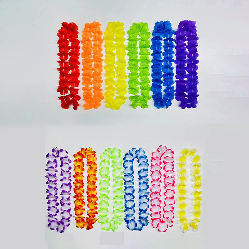 24 pares de pétalos de fiesta Hawaiian gran guirlanda hula vestir accesorios festivales collar de pétalos de color guirlanda