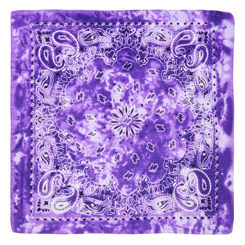 54 * 54CM polyester tie-dyed cashew flower square scarf wholesale ameikaji bandana outdoor hip hop street dance headscarf
