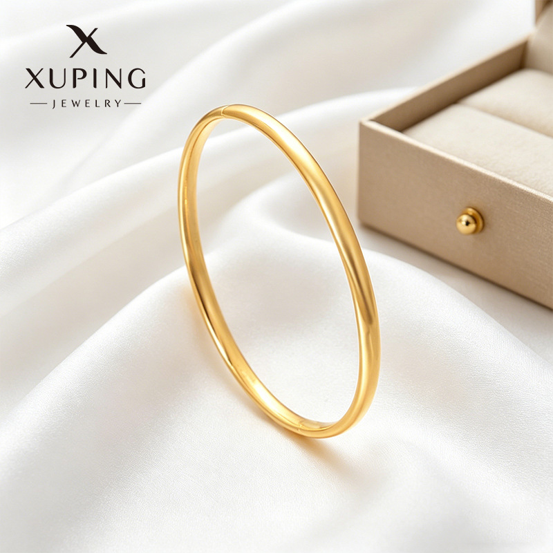 Xuping imitación de oro ligero lujoso brillante pulsera de anillo simple aleación de cobre chapado 24k joyas transfronterizas europeas y estadounidenses