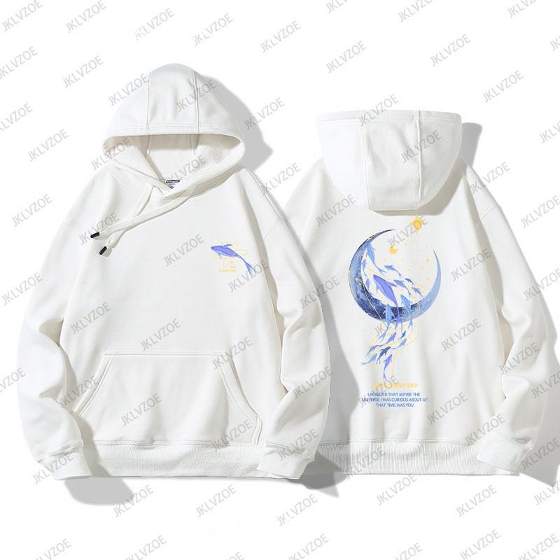 2024 New Korea Spring Autumn Women's Hoodie Whale Print Des