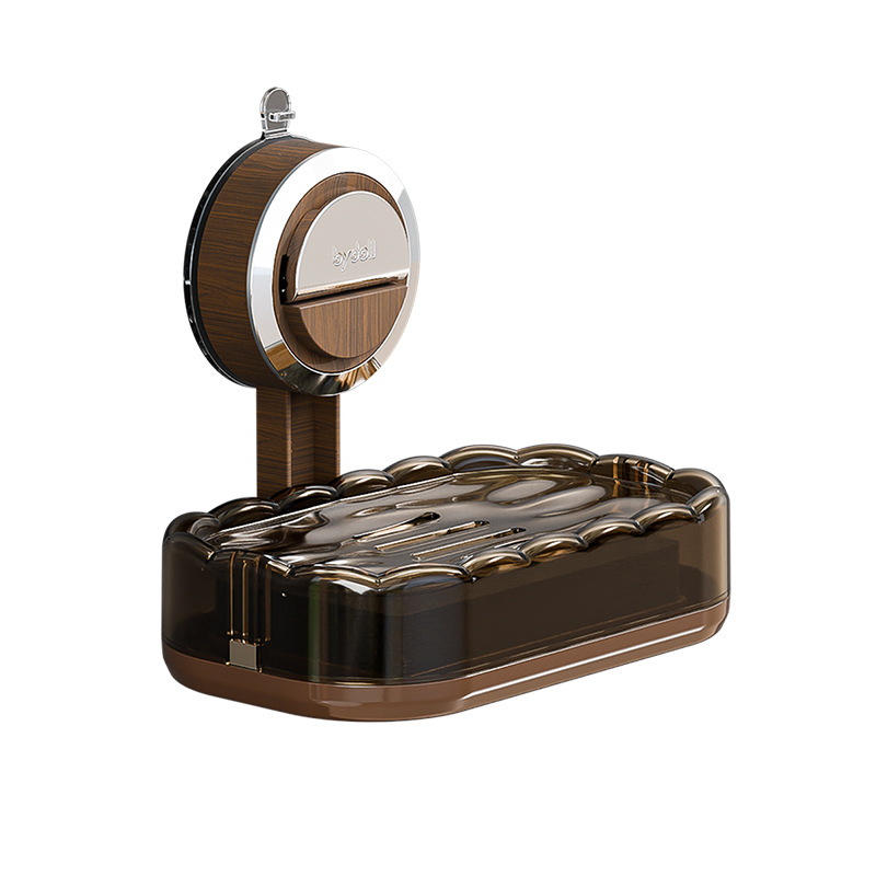 Caja de jabón ventosa 2025 tipo de pared sin perforación caja de jabón de baño doméstico drenaje succión magnética rack al por mayor