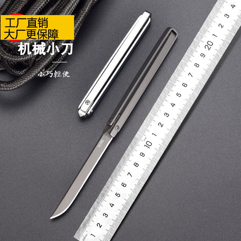 新款M390神笔户外小刀机械刀破窗求生刀创意便携水果刀防身折叠刀