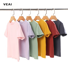 儿童DIY短袖纯棉光板短袖t恤上衣纯色t恤夏女生纯棉打底衫童装