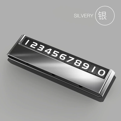 Mobile Phone Plate Car Temporary Nömrəli dayanma kartı - v7-silver-alloy-hidden-parking-sign