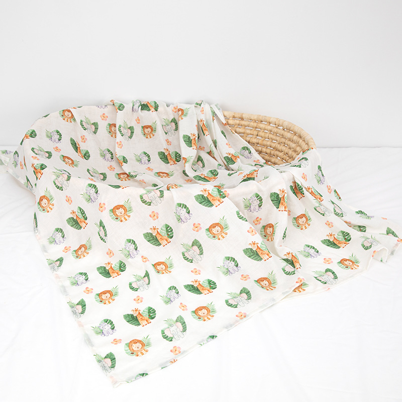 아프리카 동물원 대나무 면 더블 레이어 원사