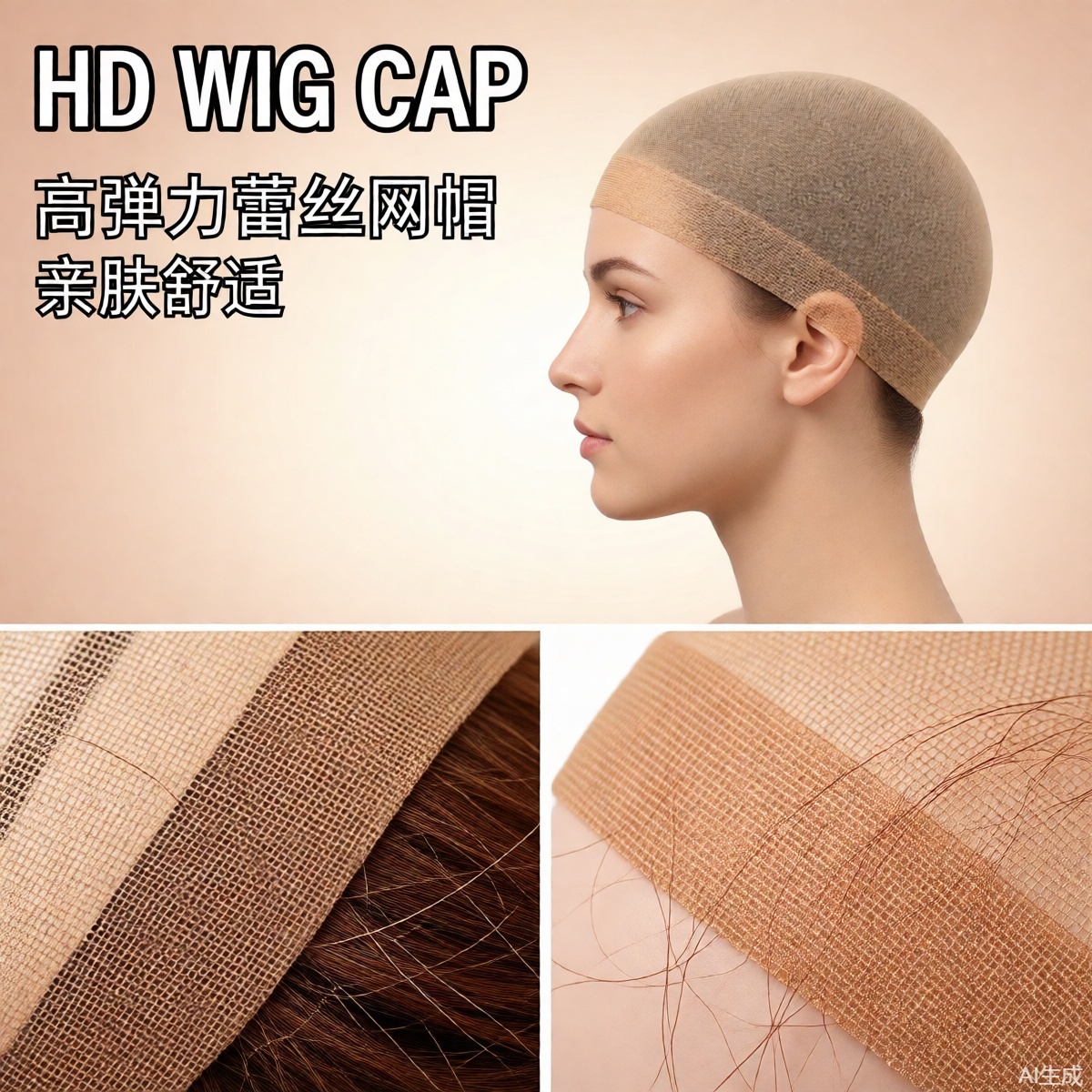 Factory Direct Sale Transparent Hair Cap Wig Cosplay Accessories High Elasticity Mesh Cap Hd Model High Elasticity Invisible Cross-Border Non-Slip