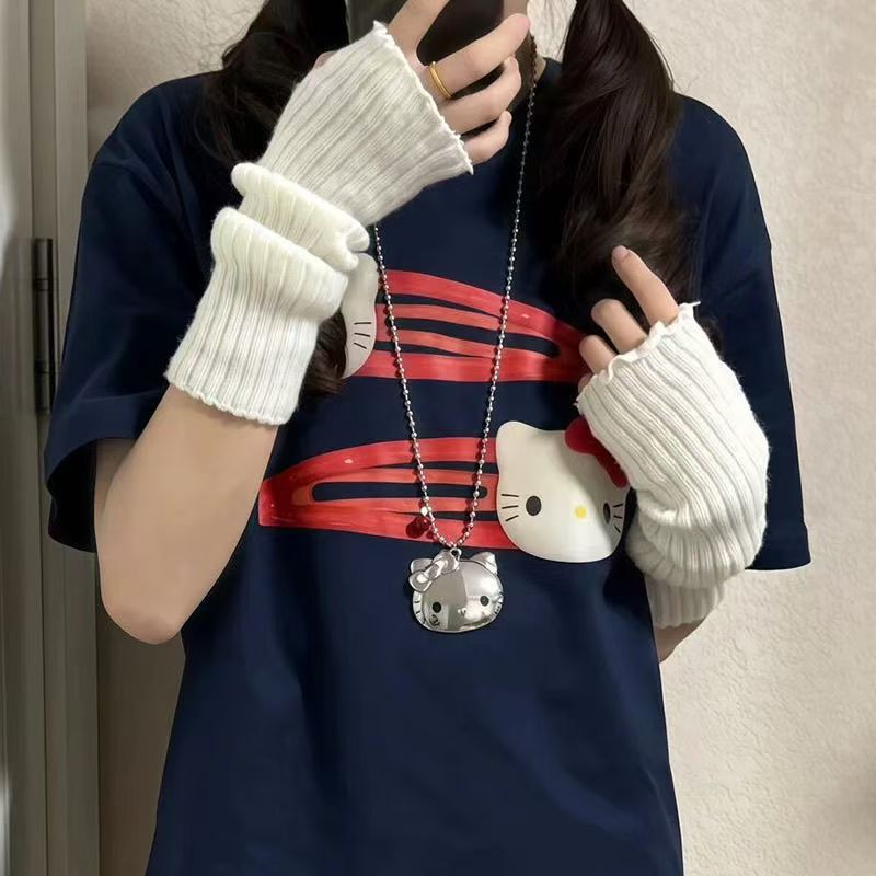 卡通猫咪合金吊坠项链可爱百搭锁骨链女式饰品|undefined
